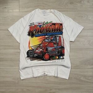 Y2K 2006 USAC Midget Car Racing Mountain Dew Knoxville Graphic Shirt Mens Medium